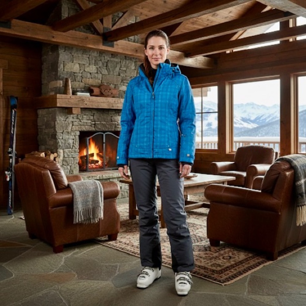 NILS Turquoise Plaid Ski Jacket